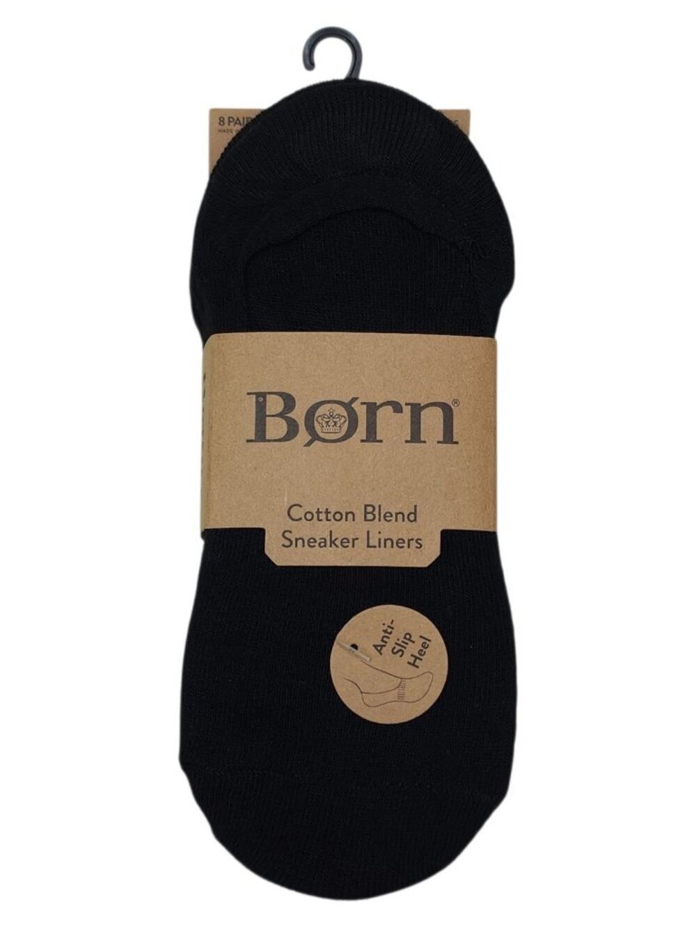 Born Cotton Blend Sneaker Liners Socks Womens Shoe Size 4-10 Anti-Slip Heel Grip